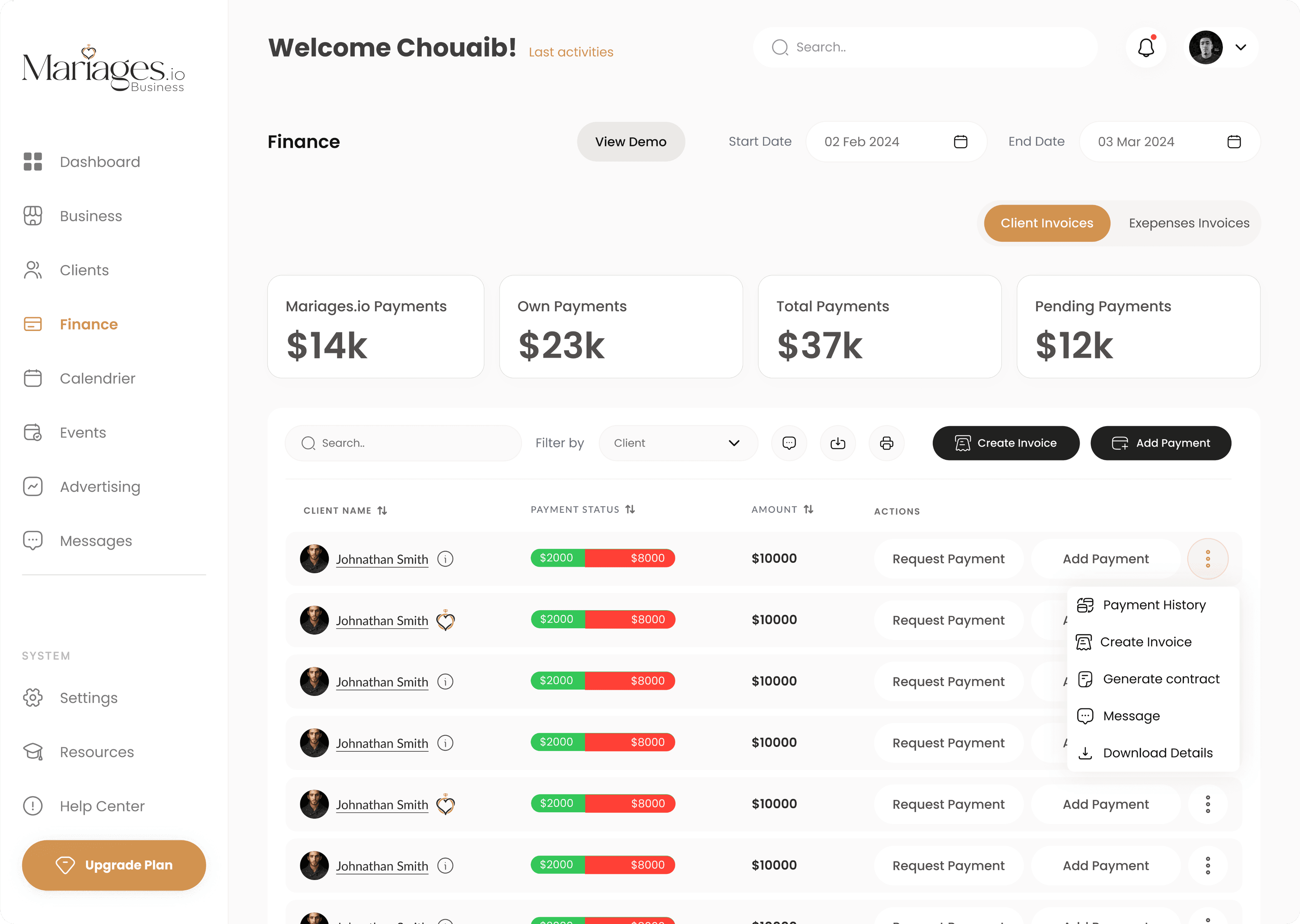 Simplifiez les paiements et suivez vos Finances en toute simplicité