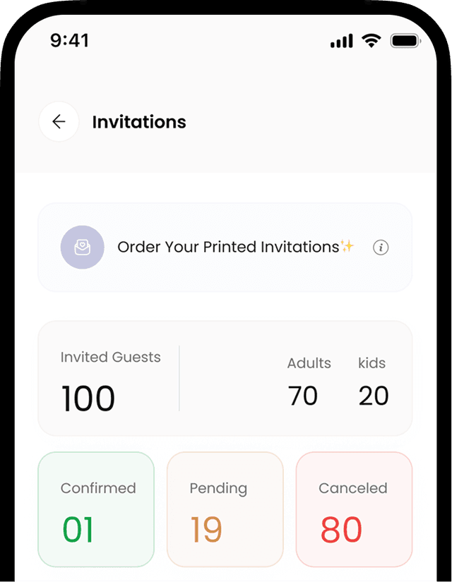Send invitations screen